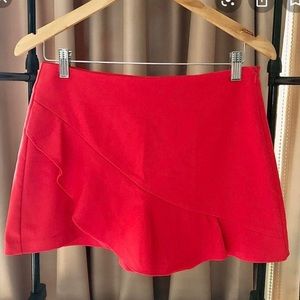 Zara Red Ruffle Skort! Size M!